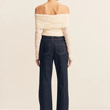 SHONA JOY - Mira Long Sleeve Off Shoulder Top - Ivory