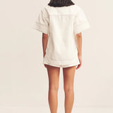 SHONA JOY - Hana High Waisted Flared Short - Ivory