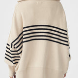 ARCAA - London Zip Stripe Sweater - Sand