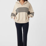 ARCAA - London Zip Stripe Sweater - Sand