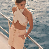 ESMAEE - Cruising Denim Skirt - Soft Coral
