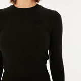 P.E NATION - Free Play 2.0 Long Sleeve Rib Tee - Black