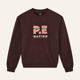 P.E NATION - Heads Up Boucle Sweat - Mahogany