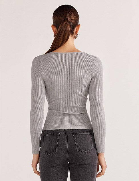 STAPLE THE LABEL - Molly Knit Top - Grey