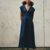 ROWIE - Anica Linen Midi Dress - Ink