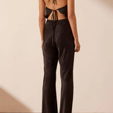 SHONA JOY - Flared Bias Cut Pant - Black