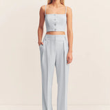 SHONA JOY - Simmons Double Waistband Pant - Glacial Blue