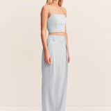 SHONA JOY - Simmons Double Waistband Pant - Glacial Blue