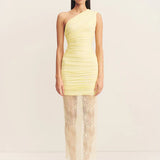 SHONA JOY - Martine Lace Gathered Maxi Dress - Sherbet Yellow