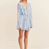 SHONA JOY - Emory Ruffle Mini Dress - Arcadian Blue
