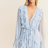 SHONA JOY - Emory Ruffle Mini Dress - Arcadian Blue