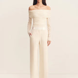 SHONA JOY - Adri Tuxedo Side Panel Pant - Rice