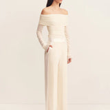SHONA JOY - Adri Tuxedo Side Panel Pant - Rice