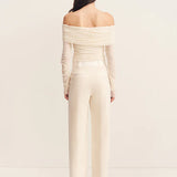 SHONA JOY - Adri Tuxedo Side Panel Pant - Rice