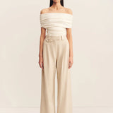 SHONA JOY - Newman High Waisted Tailored Pant - Parchment