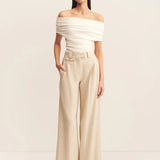 SHONA JOY - Newman High Waisted Tailored Pant - Parchment