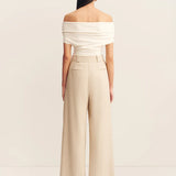 SHONA JOY - Newman High Waisted Tailored Pant - Parchment