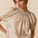 INDI & COLD - Crochet Detailed Blouse - Beige