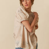 INDI & COLD - Crochet Detailed Blouse - Beige