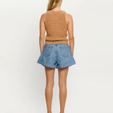 KIVARI - Avery Denim Short - Stone Wash Blue