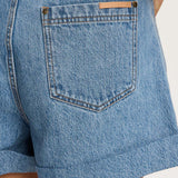 KIVARI - Avery Denim Short - Stone Wash Blue