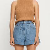 KIVARI - Avery Denim Short - Stone Wash Blue