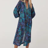SPELL - Boheme Button Through Midi Dress - Baltic