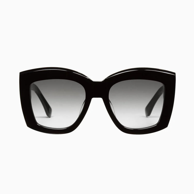Valley Eyewear - COLTRANE - Gloss Black w. Gold Metal Trim / Black Lens