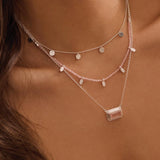 MURKANI - Celestial Rose - Rose Quartz Pendant Necklace | Silver