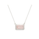 MURKANI - Celestial Rose - Rose Quartz Pendant Necklace | Silver