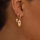 MURKANI - Celestial Rose - Rose Quartz & White Topaz Hoop | Gold