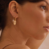 MURKANI - Celestial Rose - Rose Quartz & White Topaz Hoop | Gold