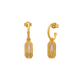 MURKANI - Celestial Rose - Rose Quartz & White Topaz Hoop | Gold