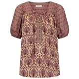 SPELL - Chateau Short Sleeve Blouse - Grape