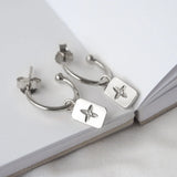 MURKANI - Desert Flower - Rectangle Earrings | Silver