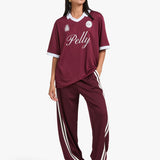 ENA PELLY - Valentina Stripe Pant - Cherry Cola