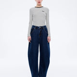 ENA PELLY - Nelly Long Sleeve Stripe Tee - Monochrome Stripe
