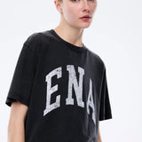 ENA PELLY - Jessie Oversized Collegiate Tee - Vintage Black
