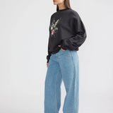 ENA PELLY - Antique Flower Sweatshirt - Vintage Black