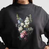 ENA PELLY - Antique Flower Sweatshirt - Vintage Black