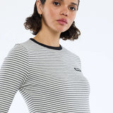 ENA PELLY - Nelly Long Sleeve Stripe Tee - Monochrome Stripe