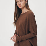 ROWIE - Enzo Merino Knit Jumper - Chestnut Brown