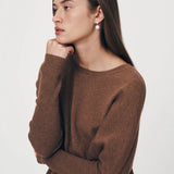ROWIE - Enzo Merino Knit Jumper - Chestnut Brown