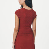 ROWIE - Galo Daisy Lace Tee - Burgundy