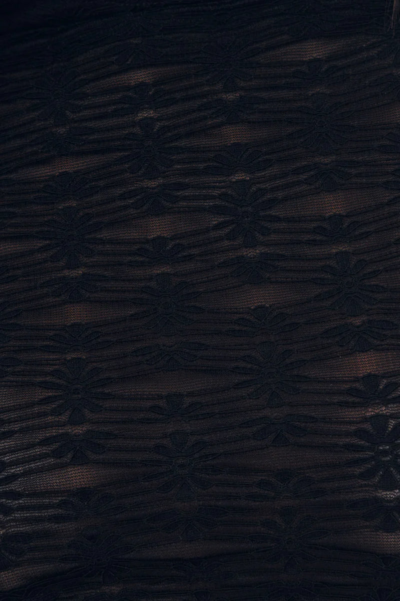 ROWIE - Galo Flower Lace Top - Black
