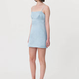 ROWIE - Gwen Silk Mini Dress - Baby Blue