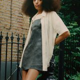 ROWIE - Gwen Silk Linen Mini Dress - Iron