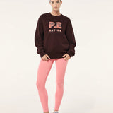 P.E NATION - Heads Up Boucle Sweat - Mahogany