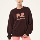 P.E NATION - Heads Up Boucle Sweat - Mahogany