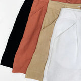 HUT - Tailored Linen Shorts - White